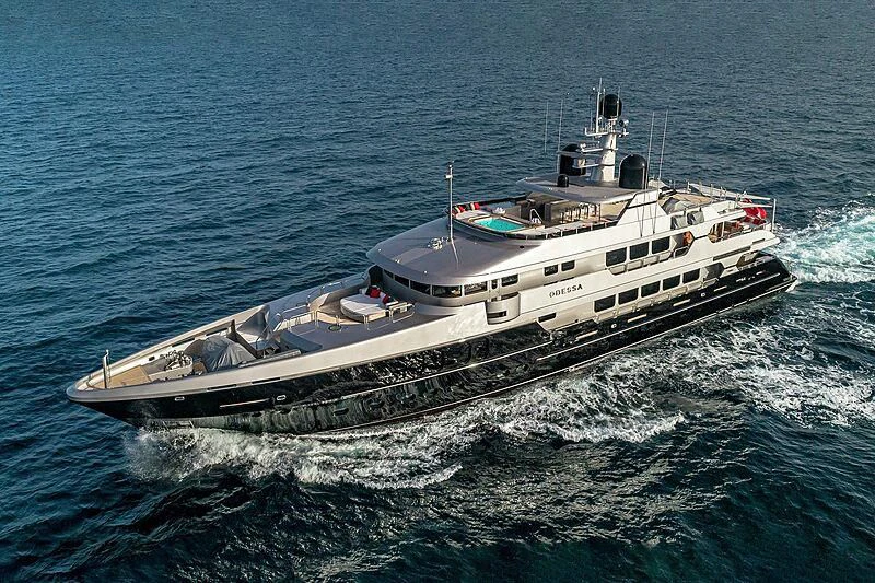 a ship in the water aboard ODESSA Yacht for Sale