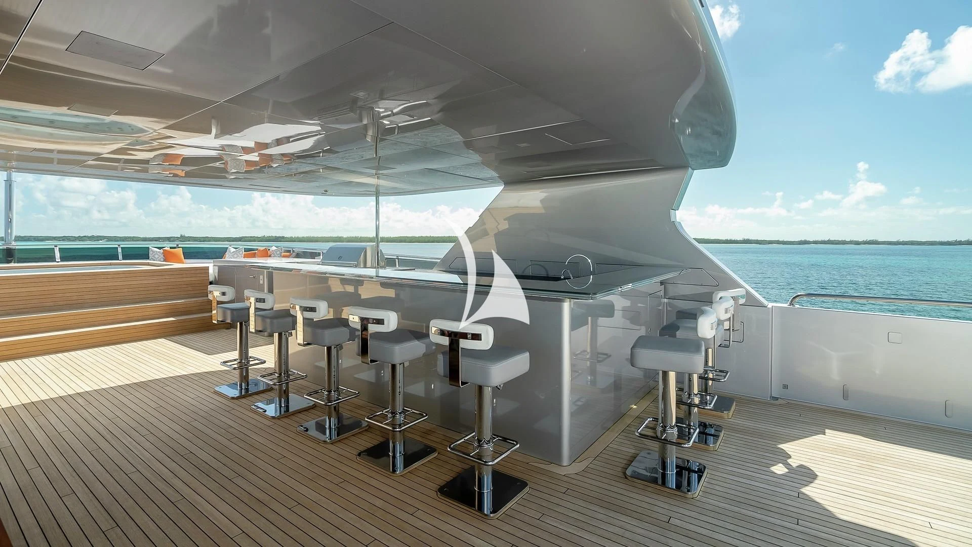 a large space shuttle on a deck aboard ODESSA Yacht for Sale