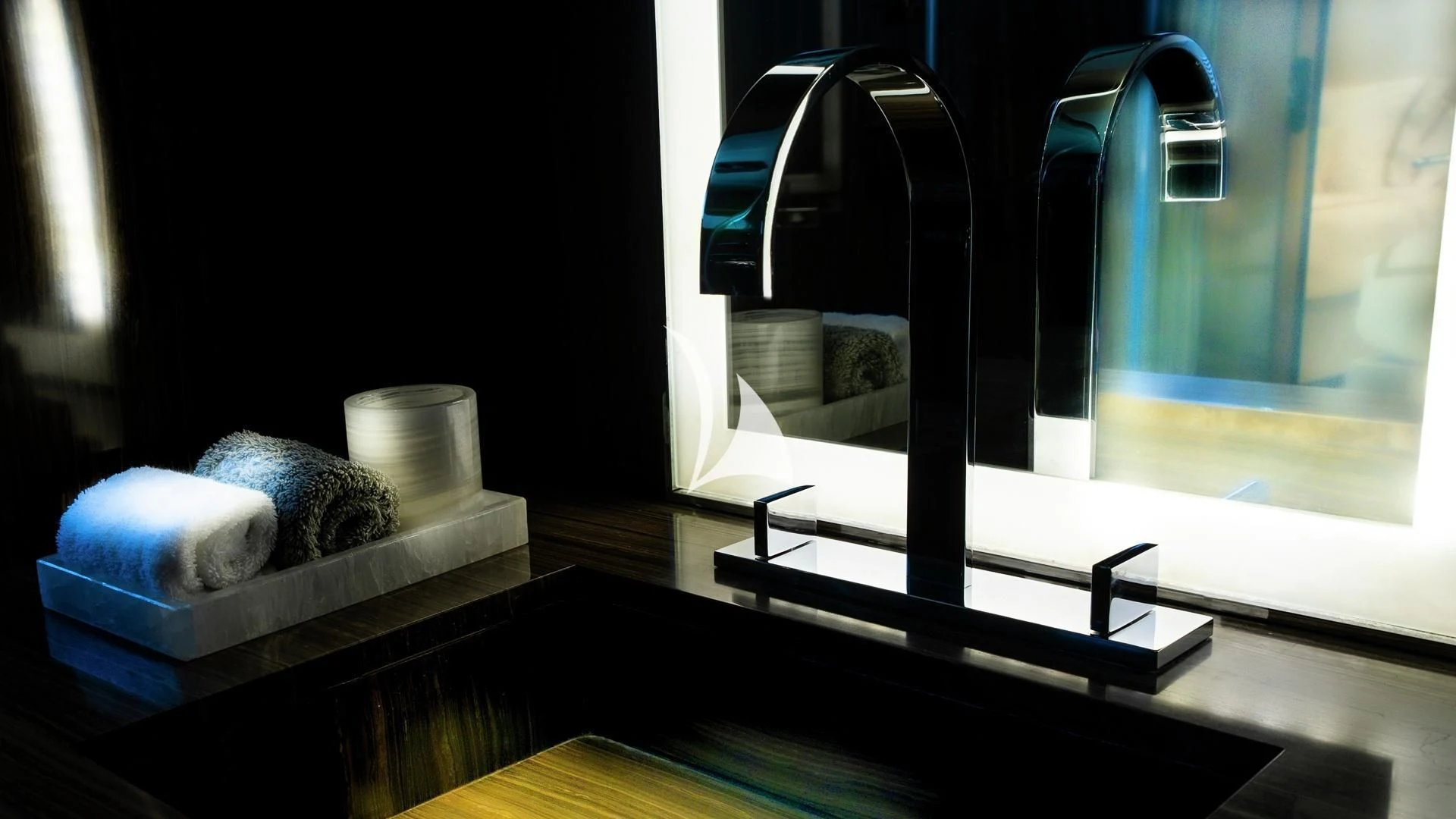 a stuffed animal on a table aboard ODESSA Yacht for Sale