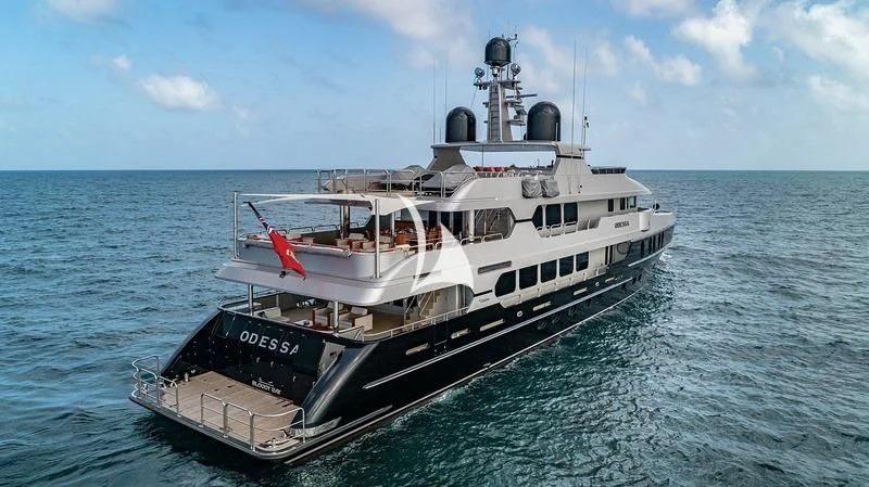 a boat in the water aboard ODESSA Yacht for Sale