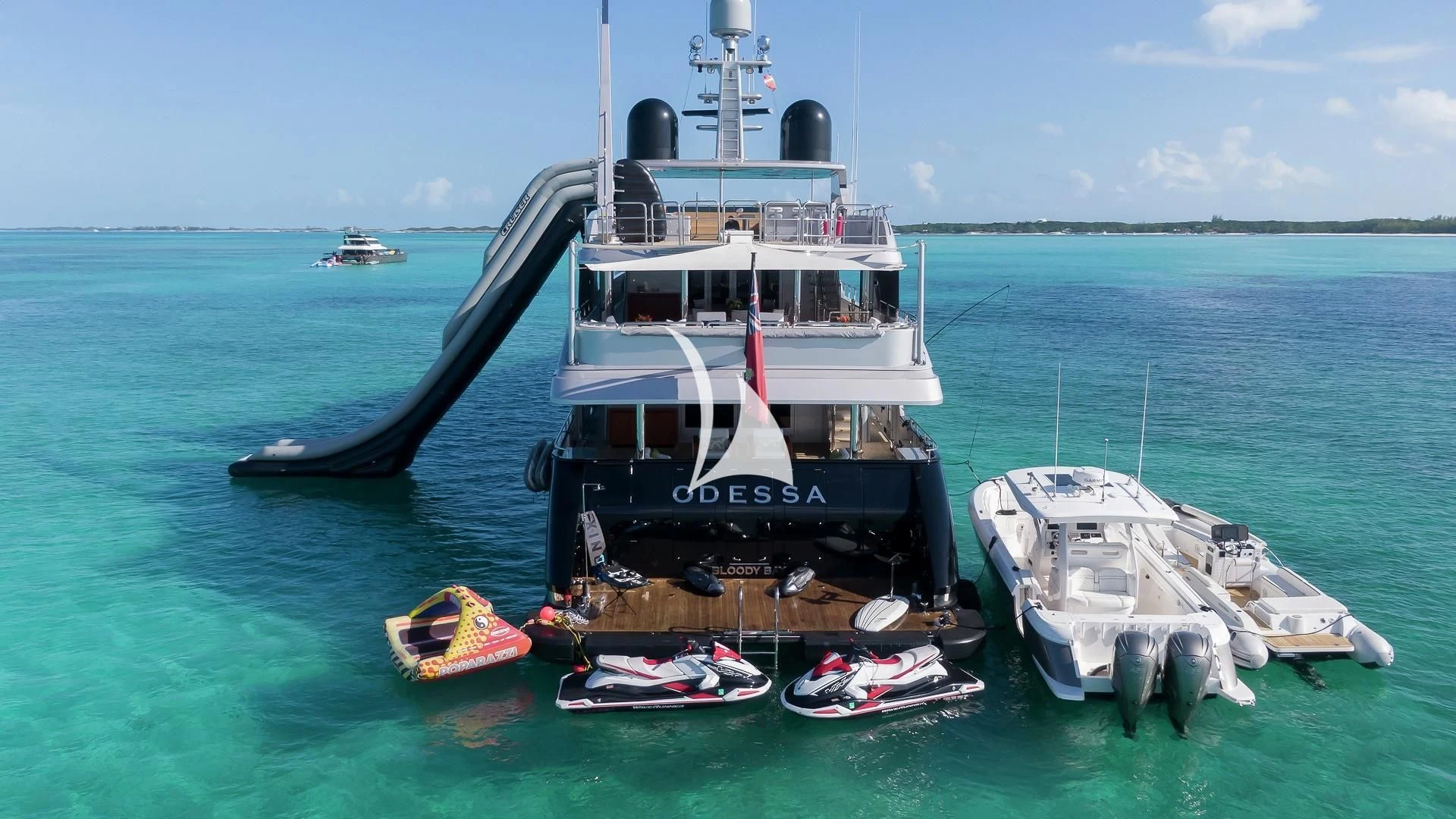 a boat in the water aboard ODESSA Yacht for Sale