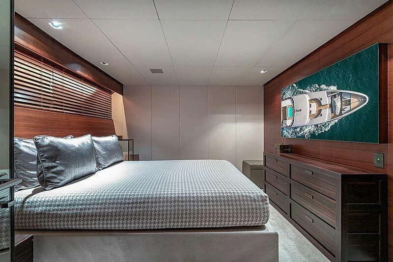 a bed in a room aboard ODESSA Yacht for Sale