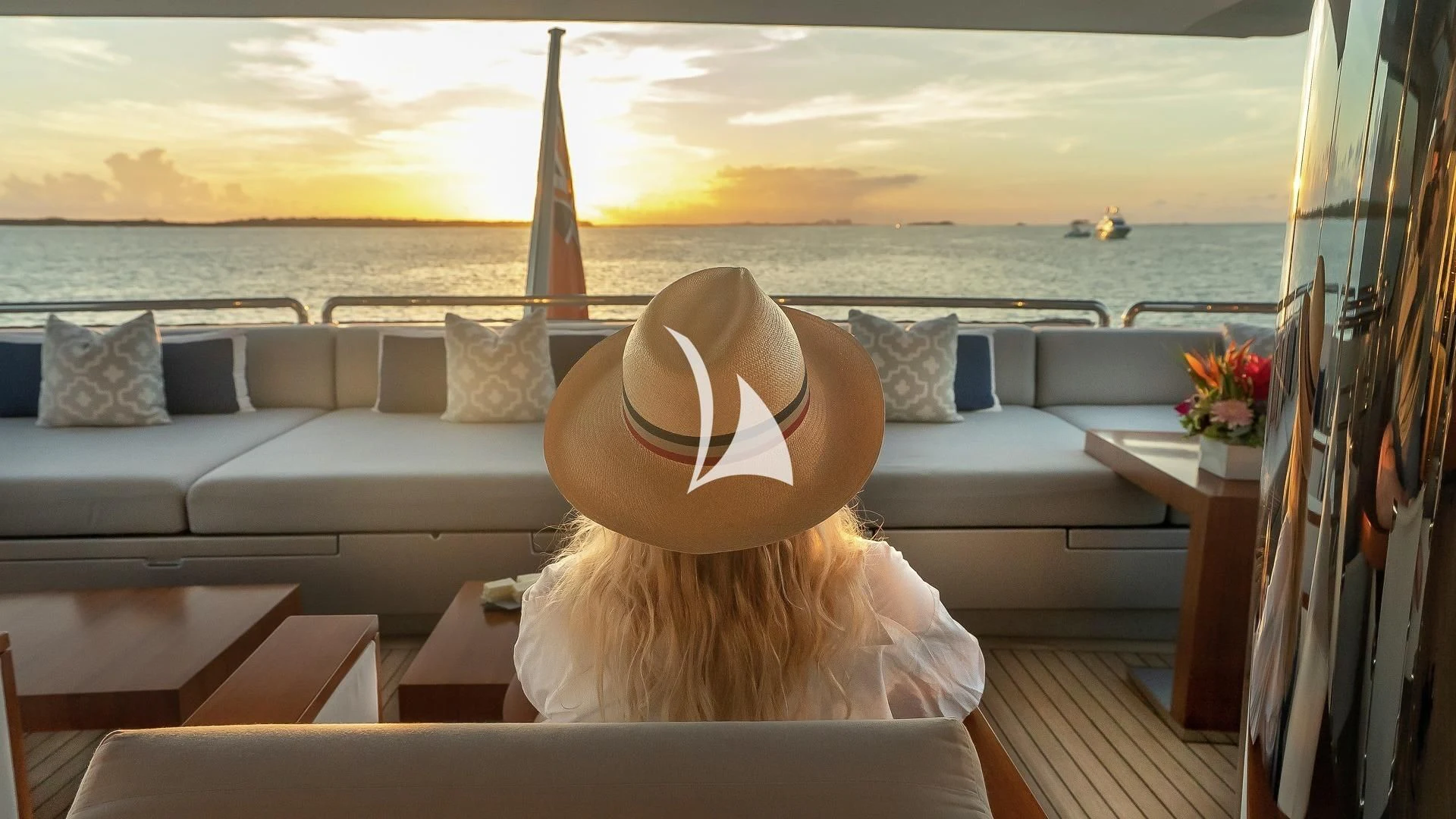 a person sitting on a boat aboard ODESSA Yacht for Sale