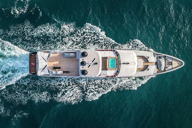 a space ship in the water aboard ODESSA Yacht for Sale