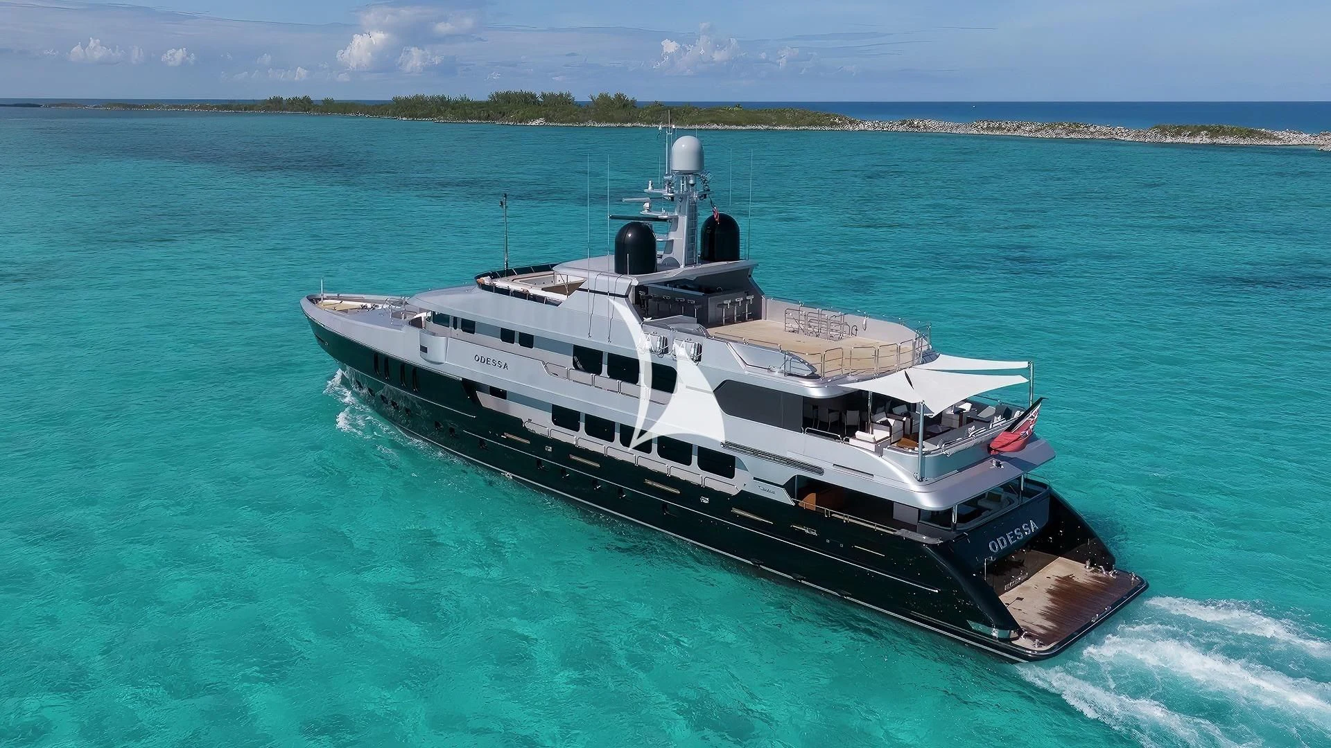 a boat on the water aboard ODESSA Yacht for Sale