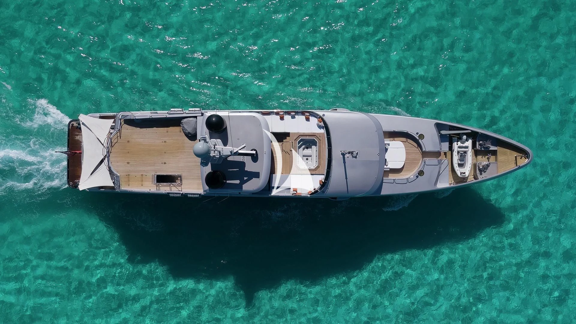 a space ship in the water aboard ODESSA Yacht for Sale