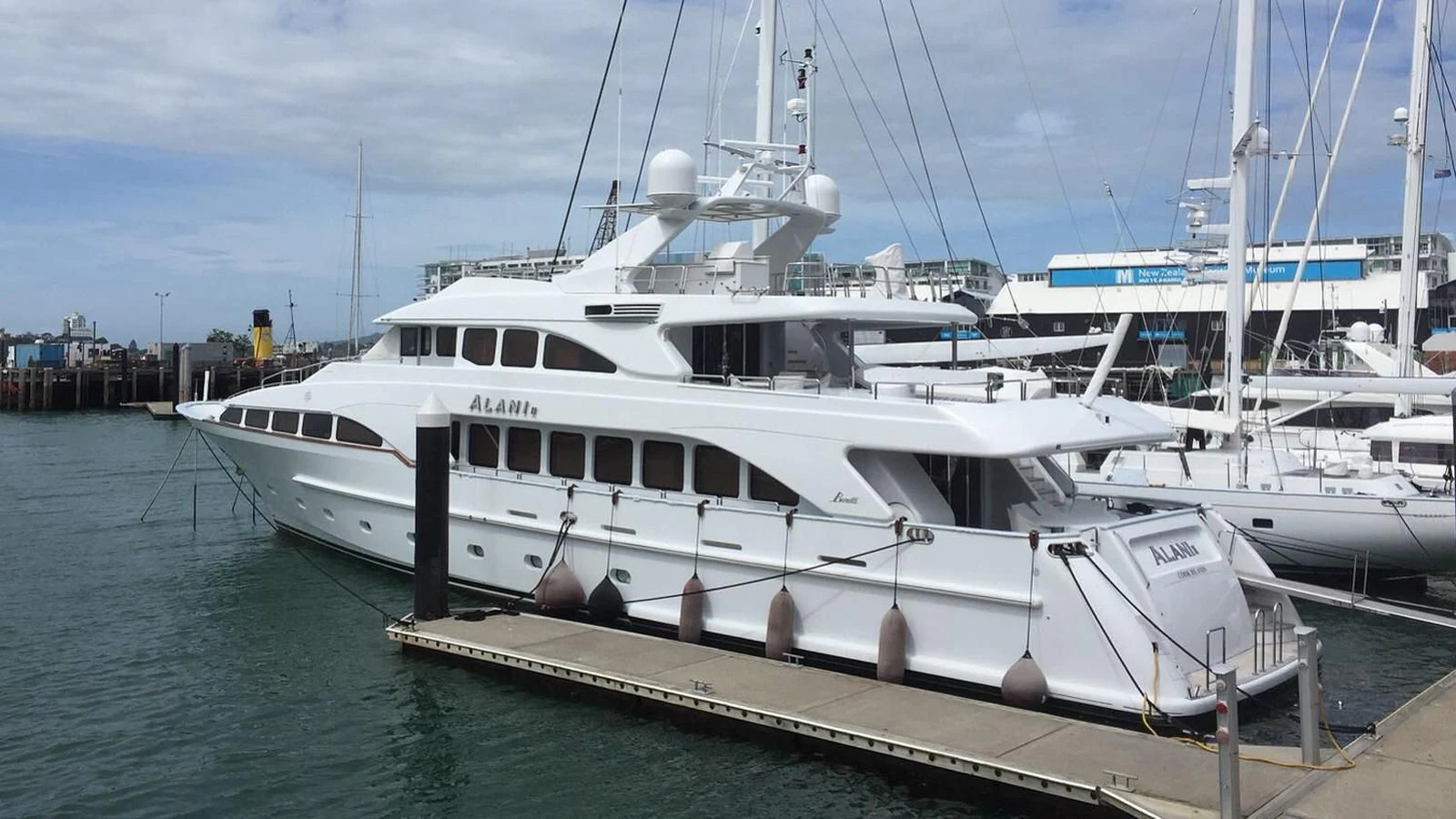 a large white boat aboard ALANI II Yacht for Sale