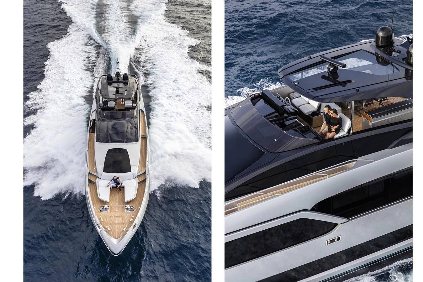 a boat with people on it aboard RIVA 90' ARGO Yacht for Sale