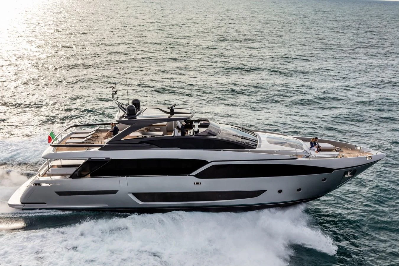 a boat on the water aboard RIVA 90' ARGO Yacht for Sale