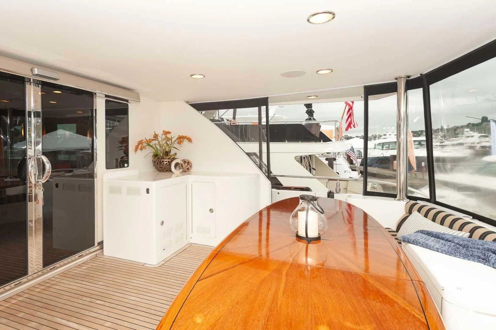 a large modern house with a large open floor plan aboard COCONUT Yacht for Sale