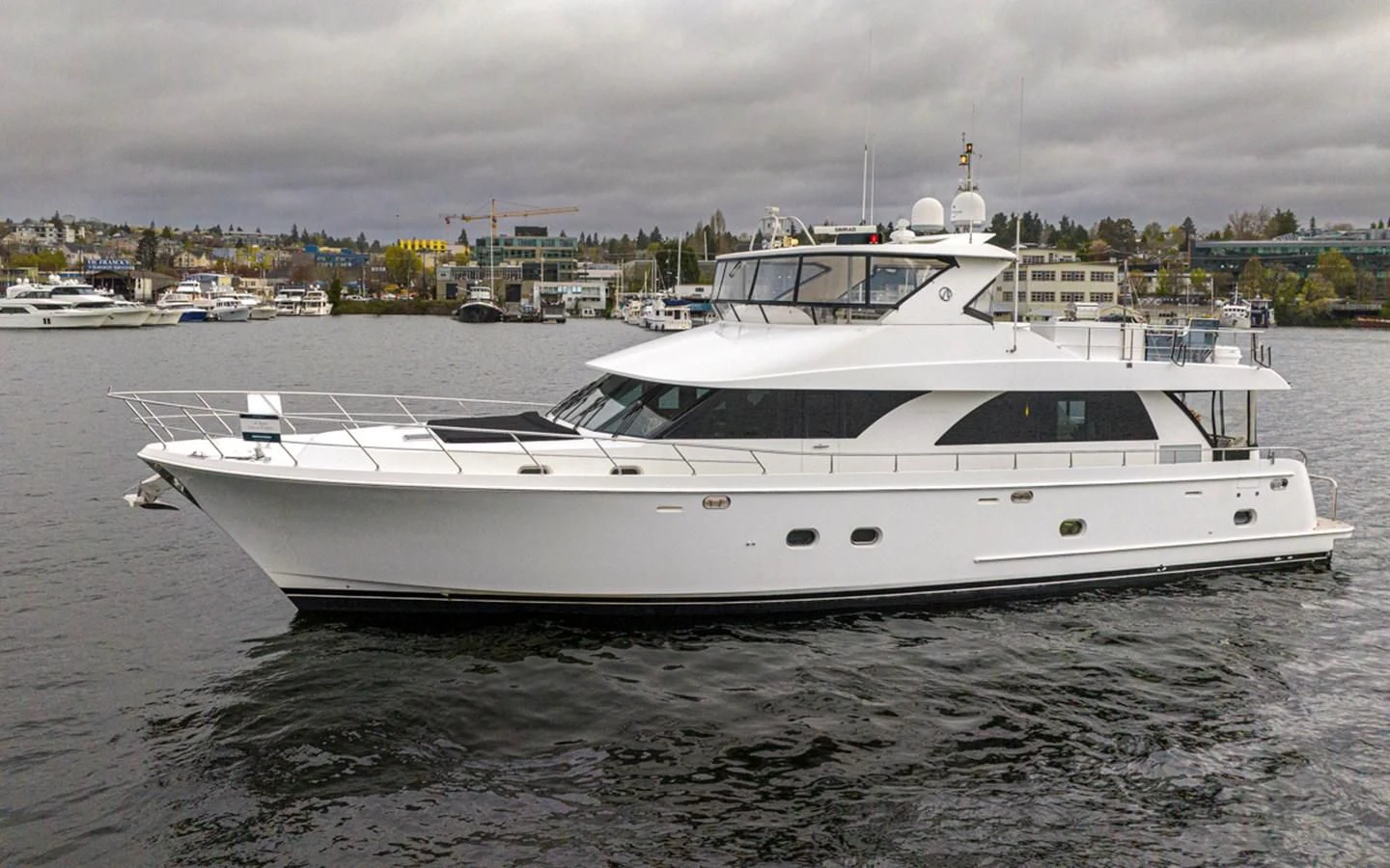 a white yacht in the water aboard COCONUT Yacht for Sale