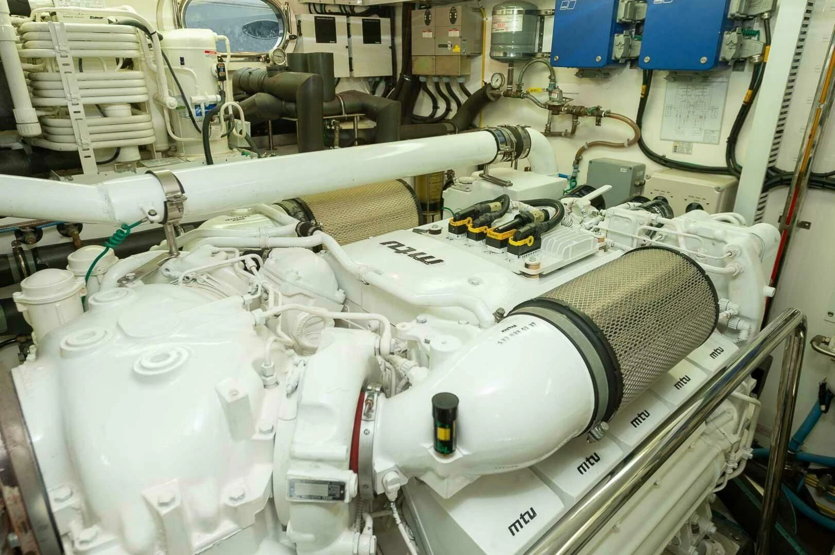 a machine with a large white object aboard COCONUT Yacht for Sale