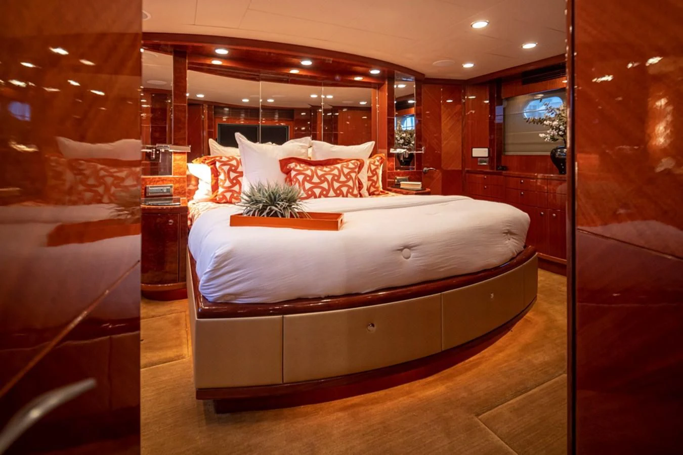 a bed in a hotel room aboard COCONUT Yacht for Sale