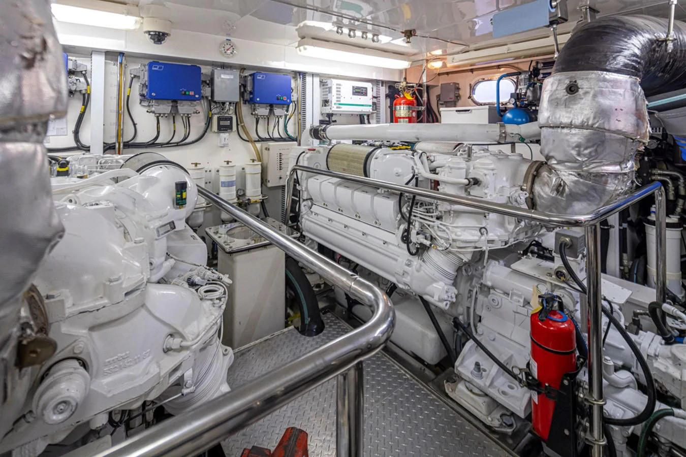 a room with machinery aboard COCONUT Yacht for Sale