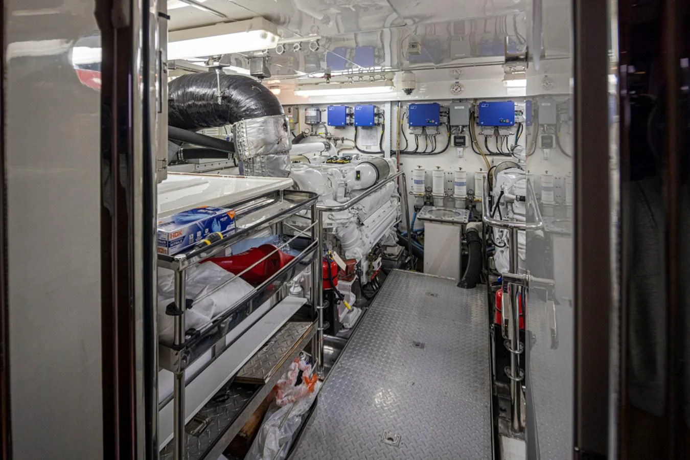 a room with machinery aboard COCONUT Yacht for Sale