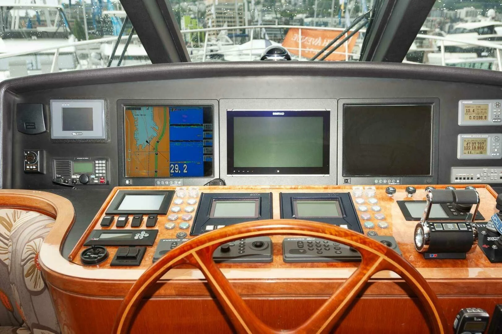 a video game console and console aboard COCONUT Yacht for Sale