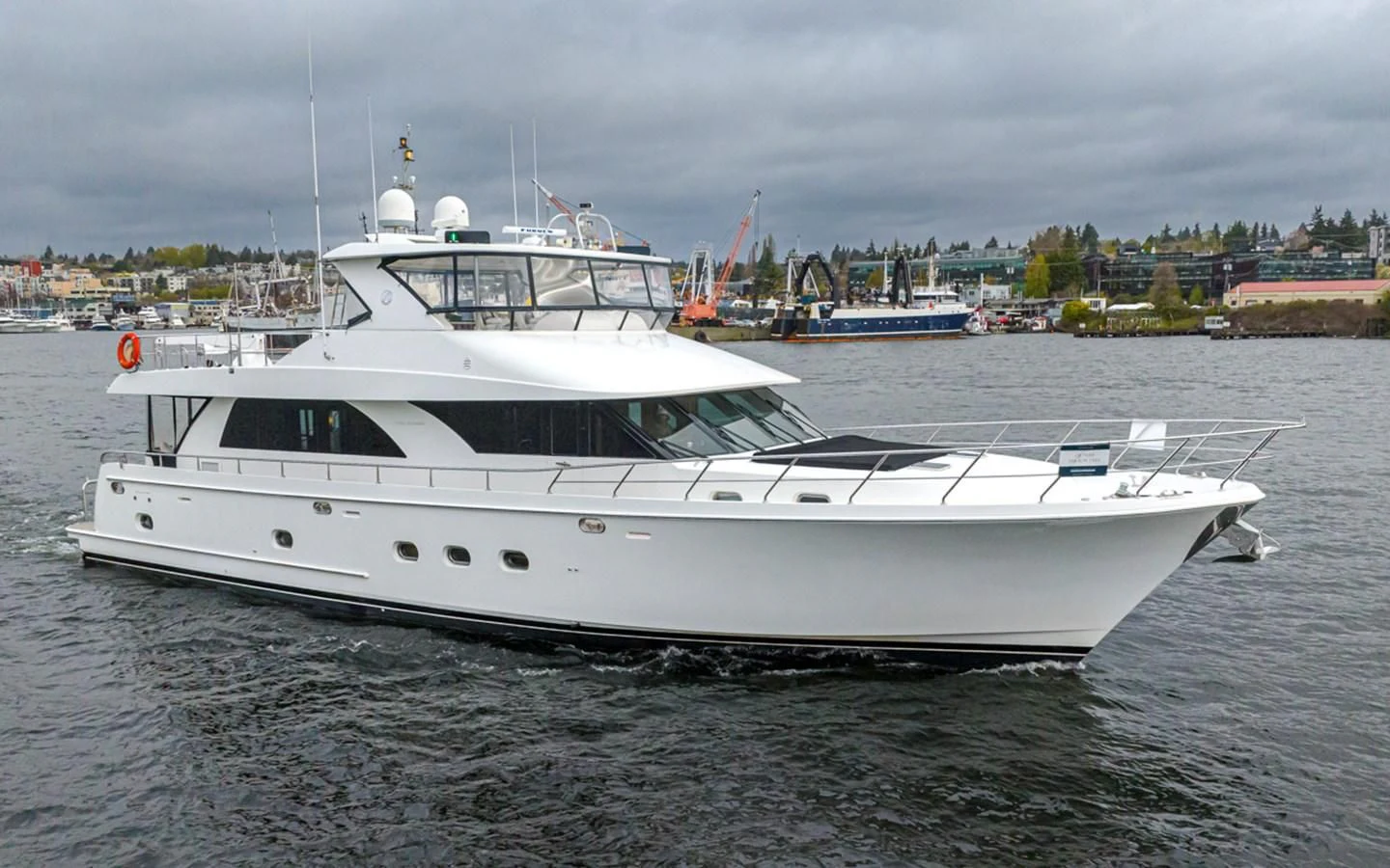 a white yacht in the water aboard COCONUT Yacht for Sale