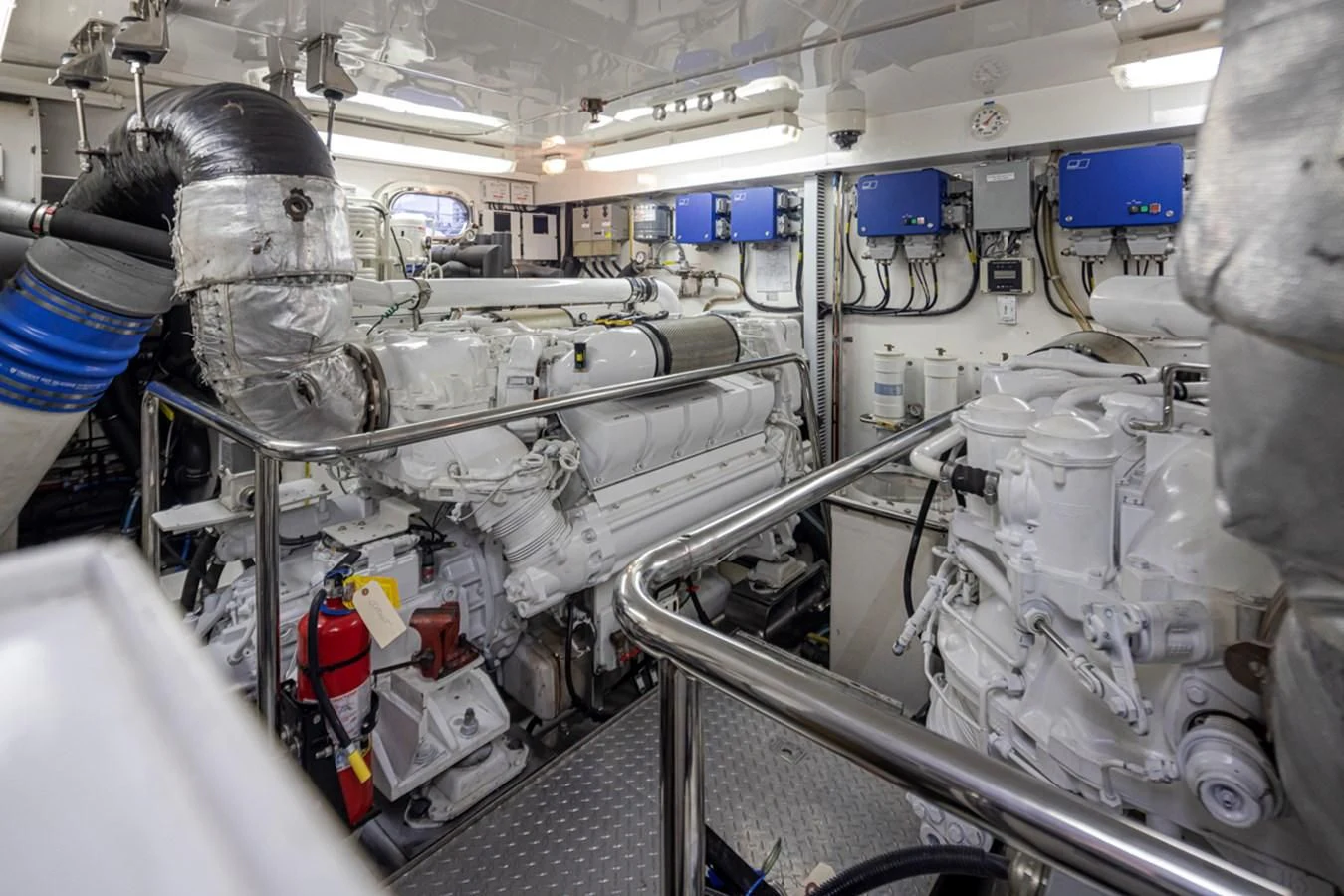 a room with machinery aboard COCONUT Yacht for Sale
