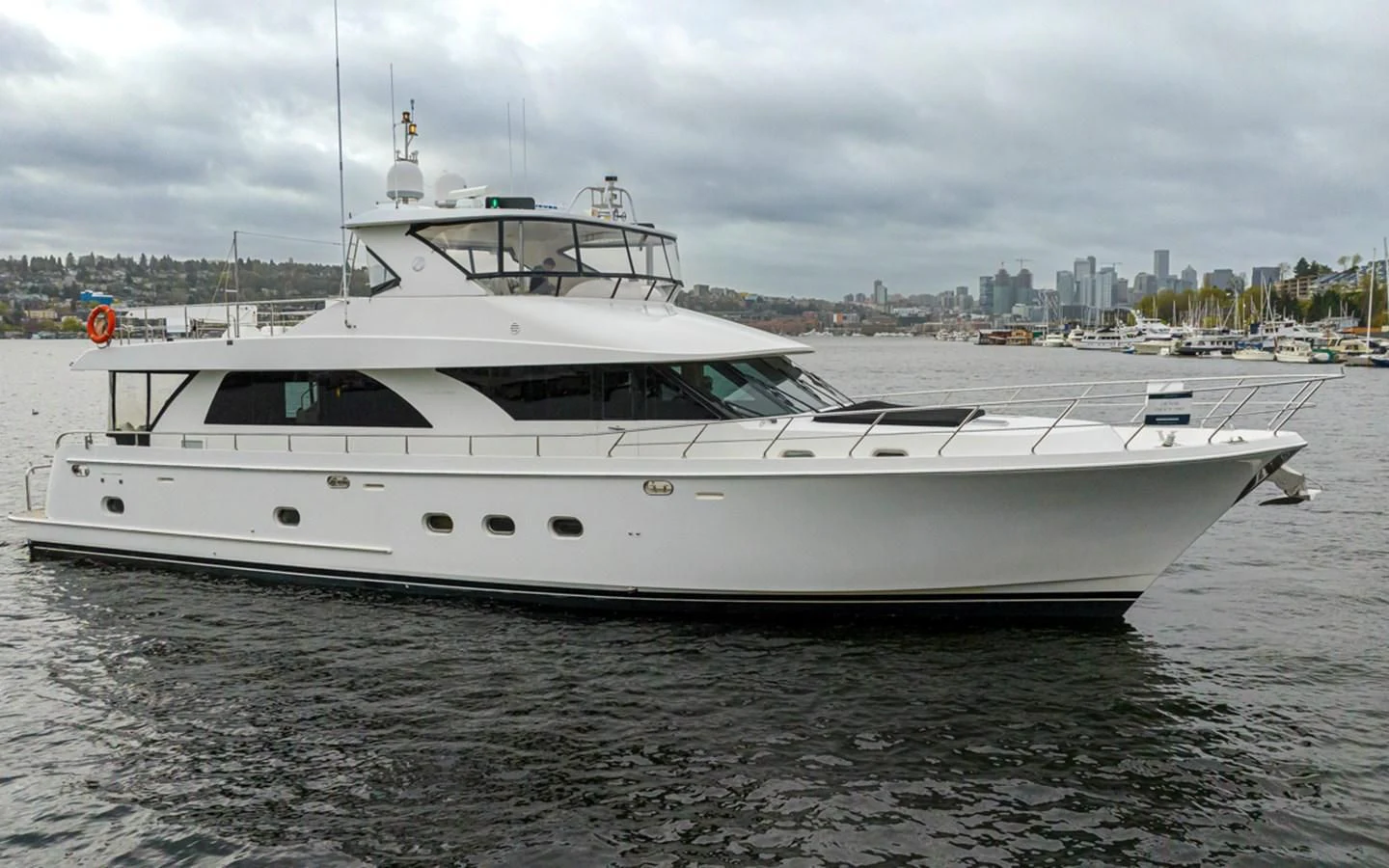 a white yacht in the water aboard COCONUT Yacht for Sale