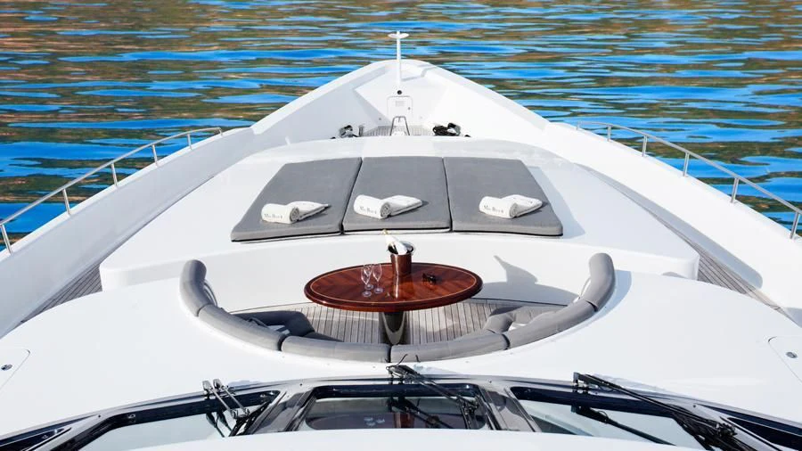 the front of a boat aboard BENIK Yacht for Charter