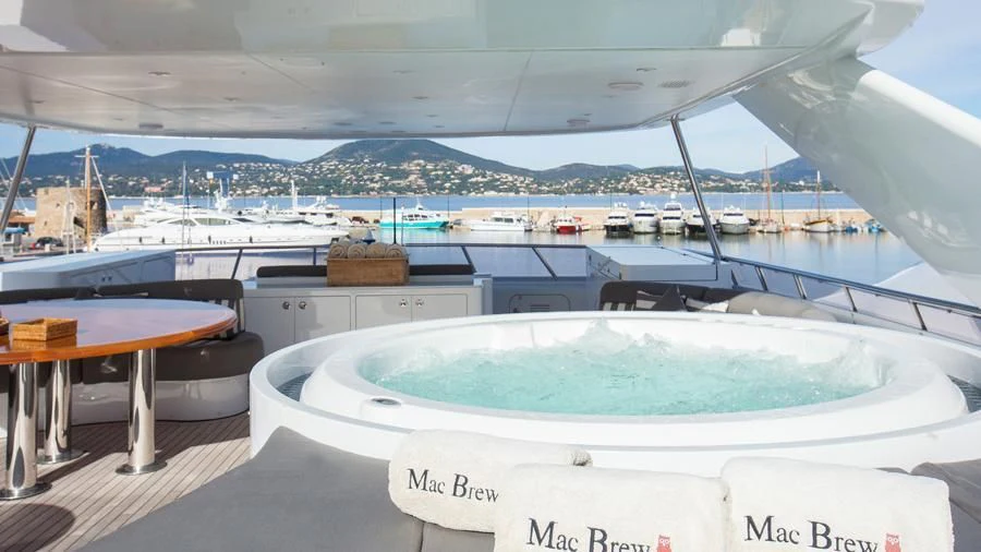 a pool on a deck aboard BENIK Yacht for Charter