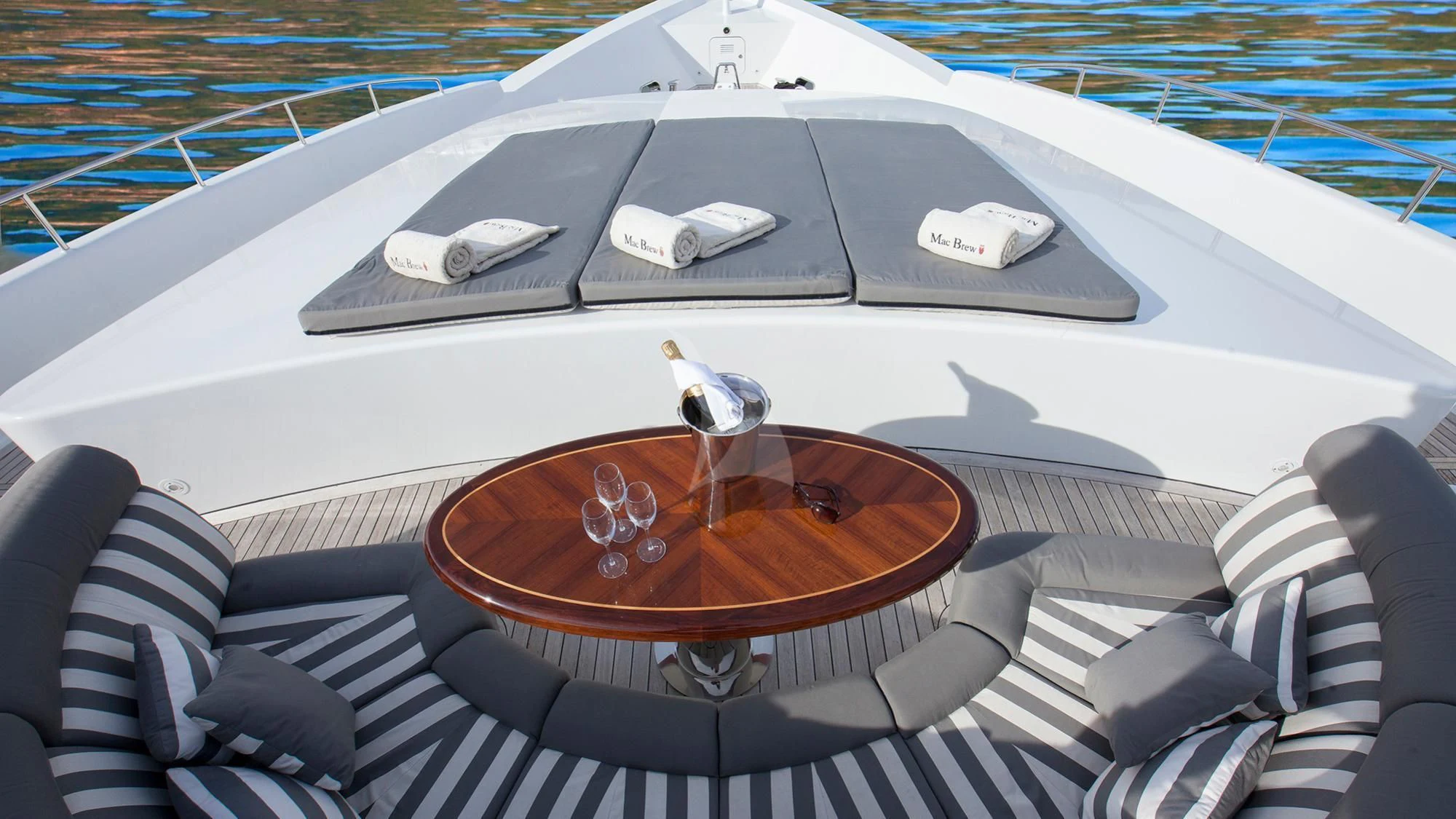 a white luxury yacht aboard BENIK Yacht for Charter