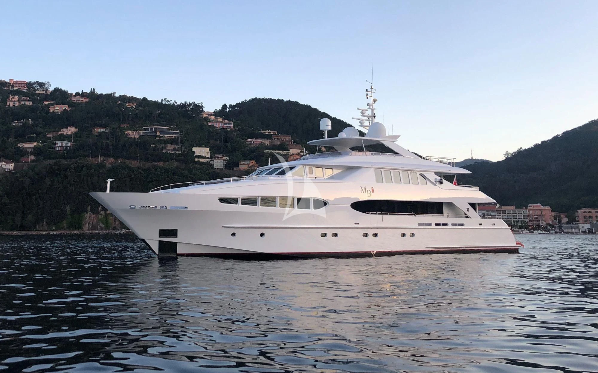 a white yacht on the water aboard BENIK Yacht for Charter