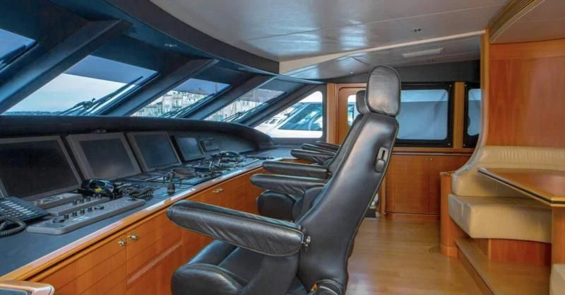 inside of a car aboard BENIK Yacht for Charter