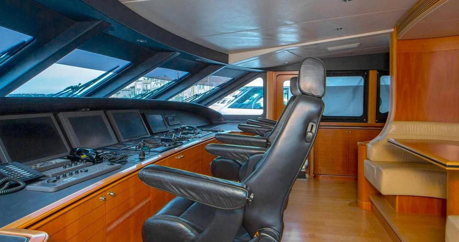 inside of a car aboard BENIK Yacht for Charter