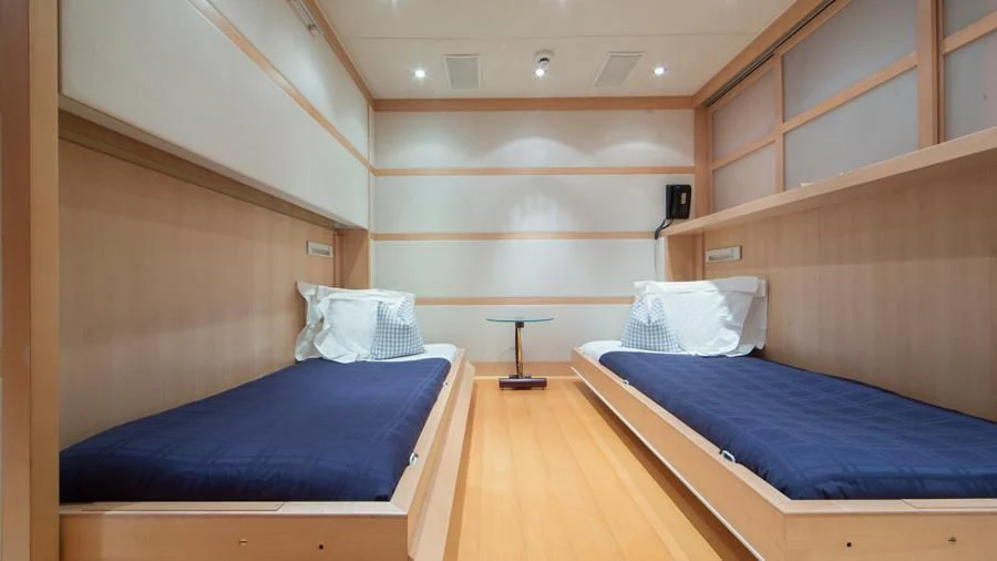 a room with bunk beds aboard BENIK Yacht for Charter