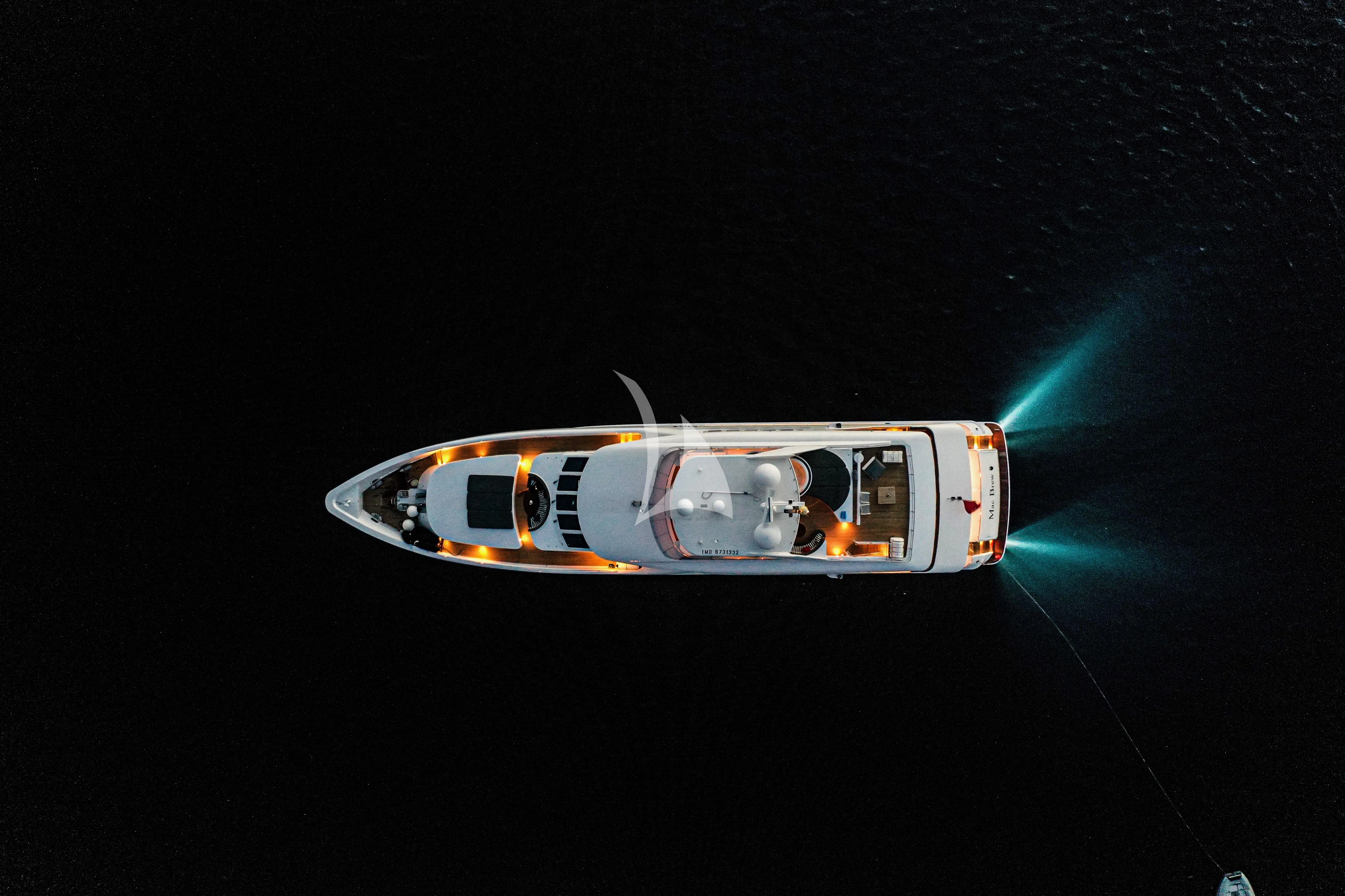 a space ship with a couple of people inside aboard BENIK Yacht for Charter