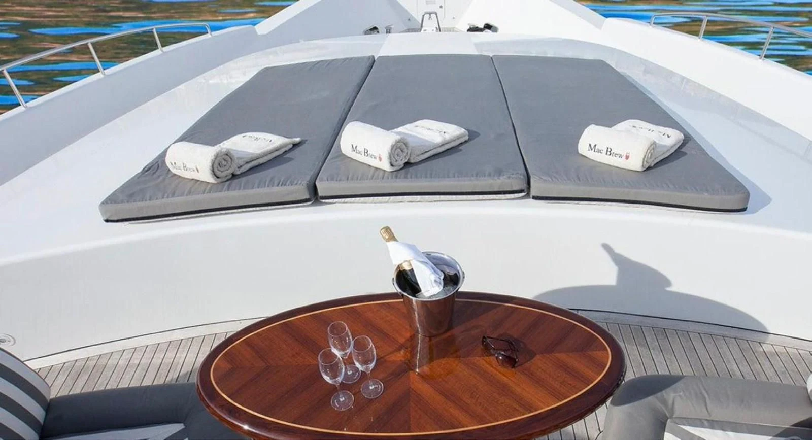 the front of a car aboard BENIK Yacht for Charter