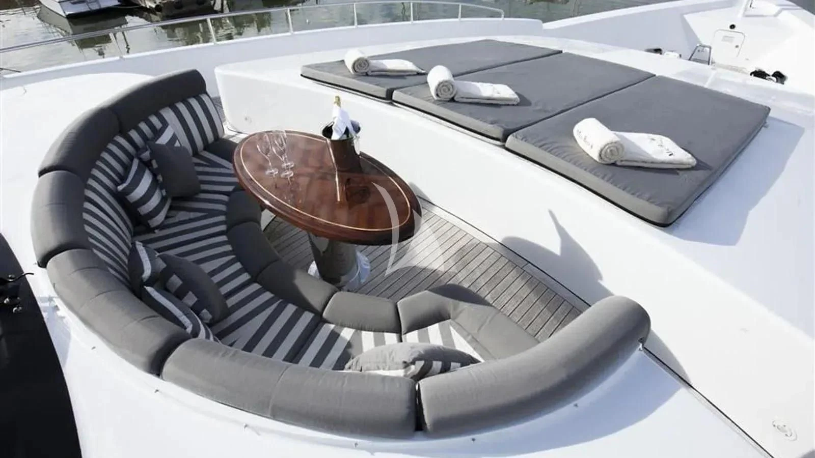 a car with a steering wheel aboard BENIK Yacht for Charter