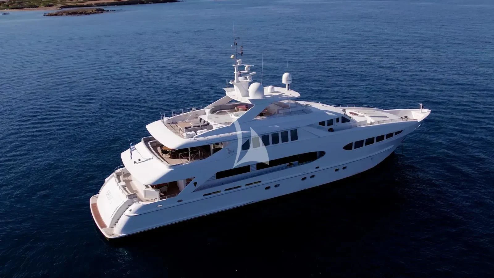 a white yacht in the water aboard BENIK Yacht for Charter