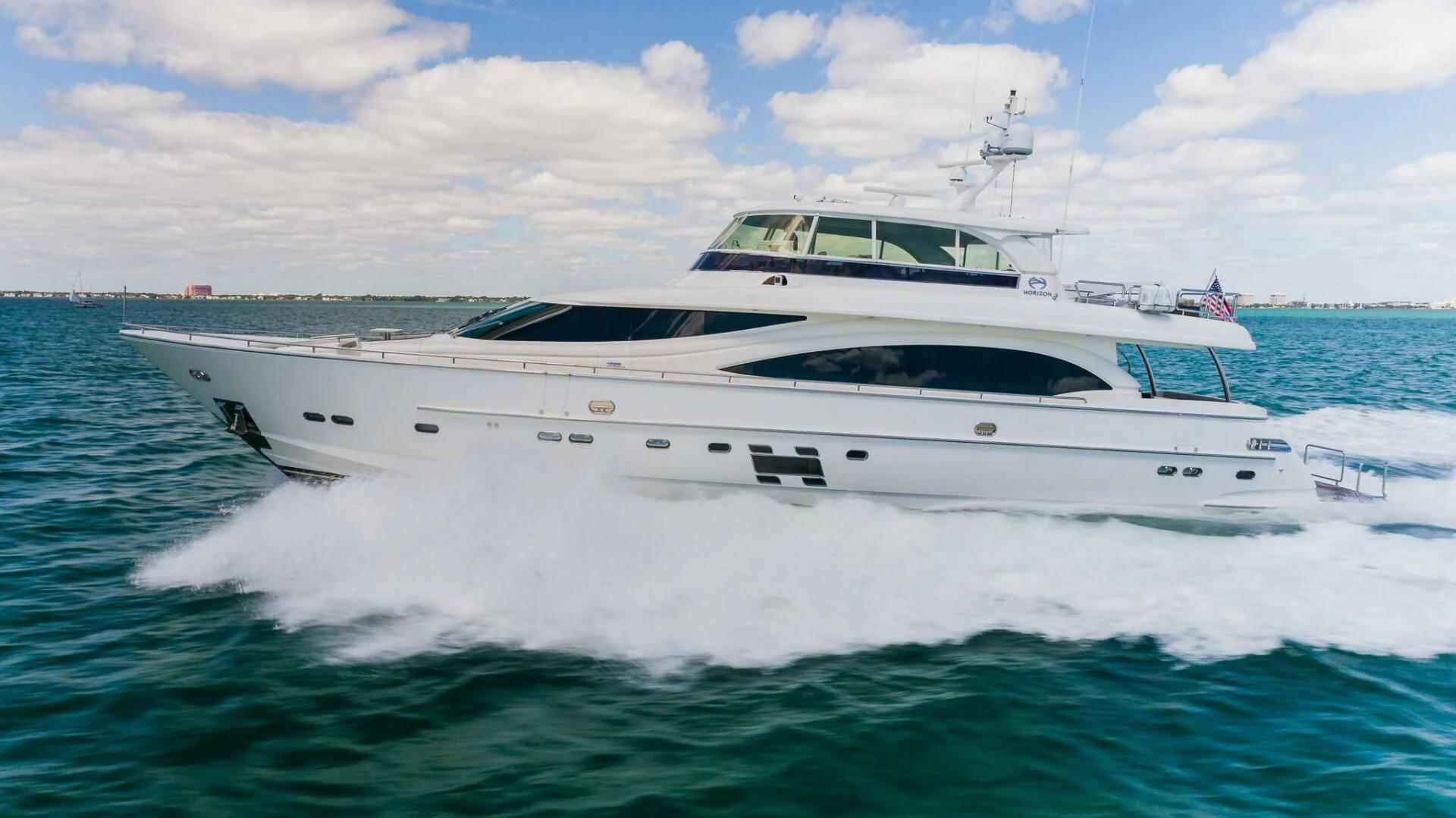 a white yacht in the ocean aboard MOIRA CINCO Yacht for Sale