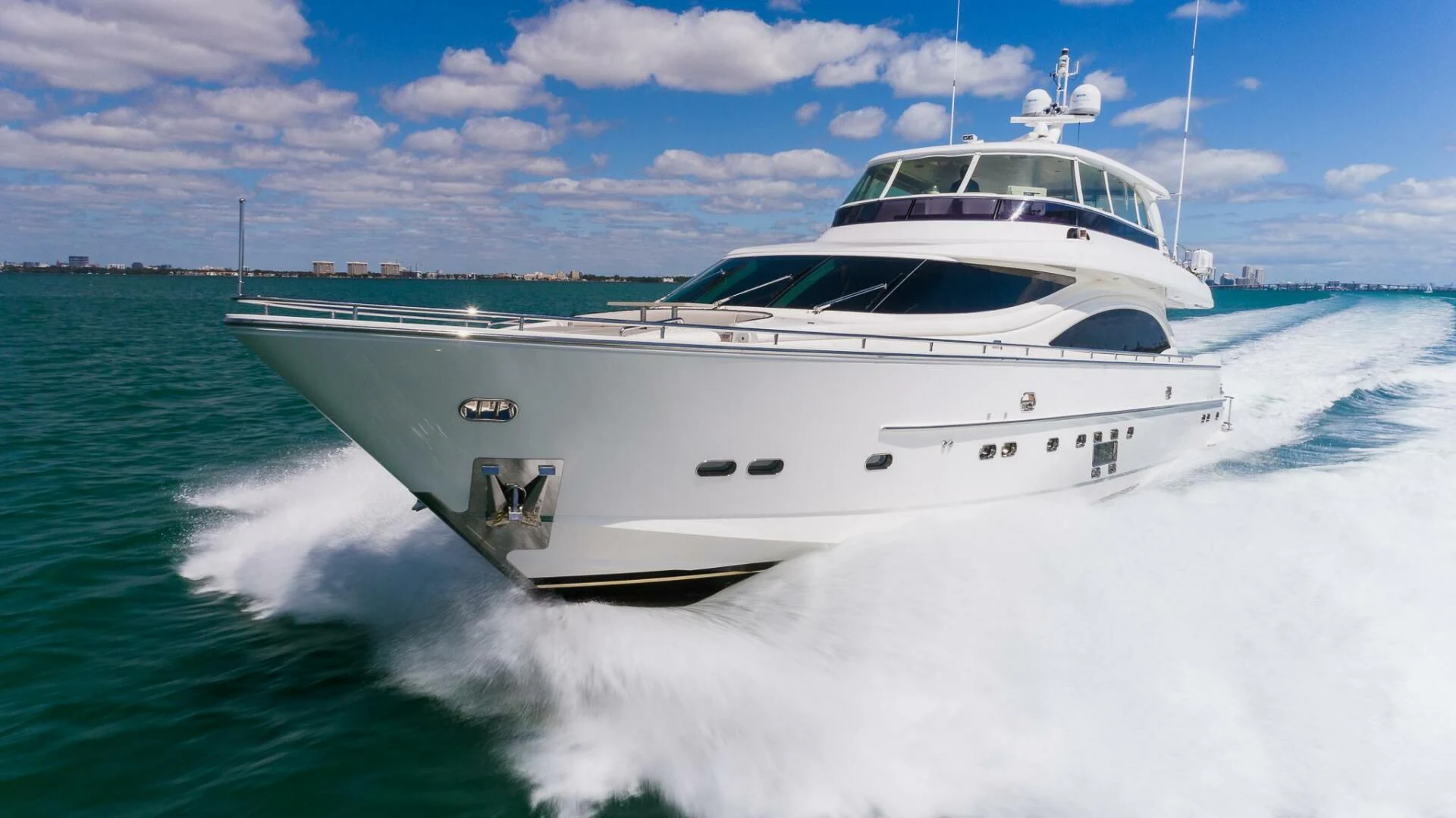 a white yacht on the water aboard MOIRA CINCO Yacht for Sale