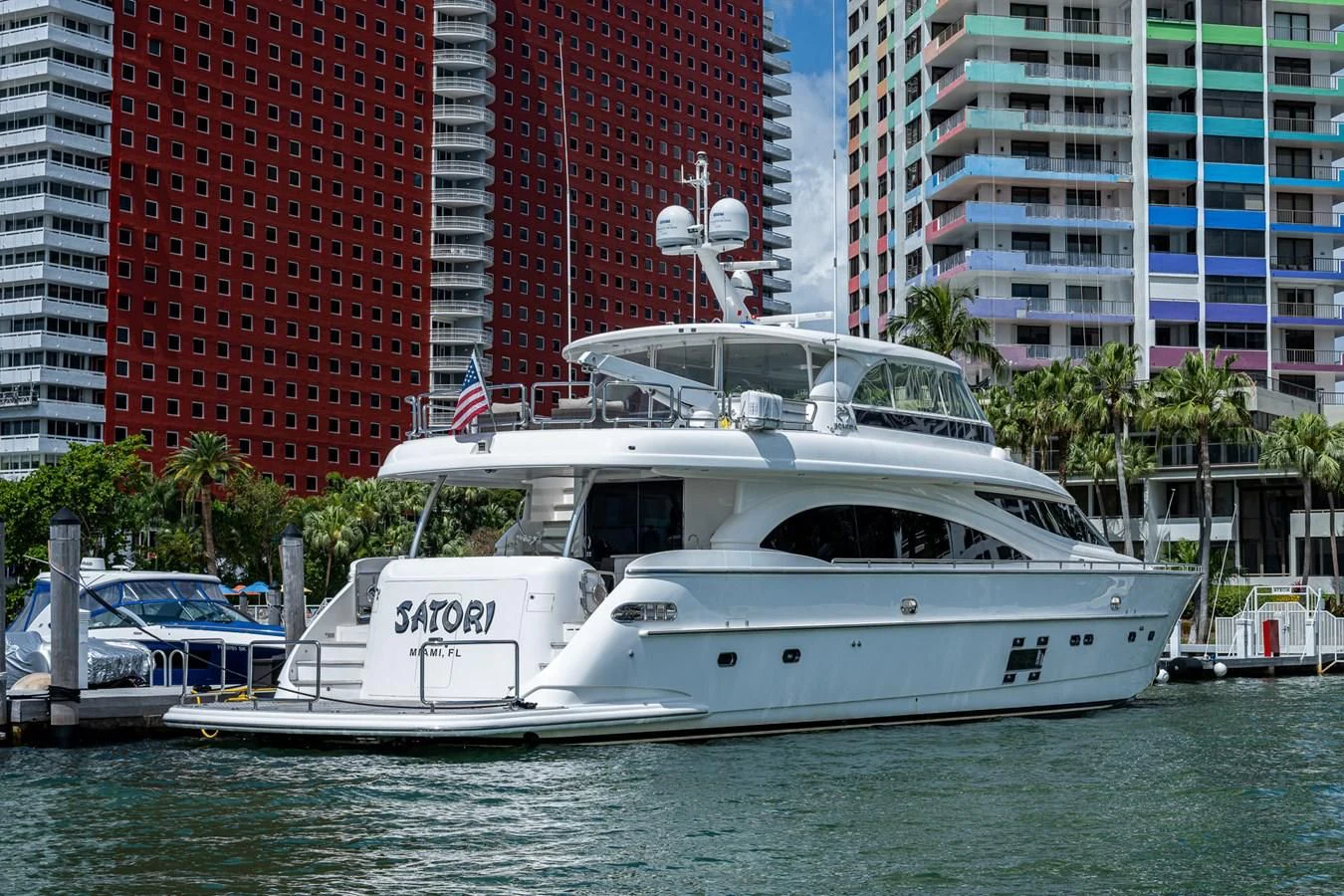 a white boat in the water aboard MOIRA CINCO Yacht for Sale
