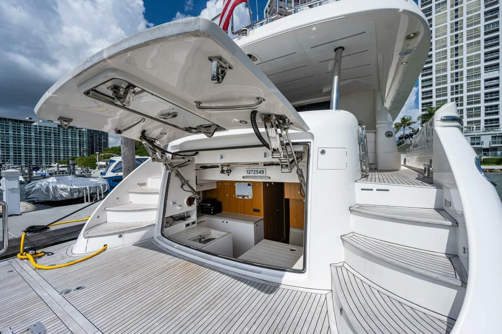 a space shuttle on display aboard MOIRA CINCO Yacht for Sale