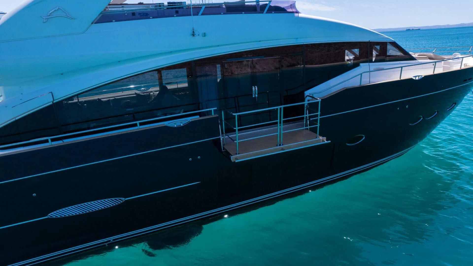 a large boat in the water aboard MOIRA CINCO Yacht for Sale
