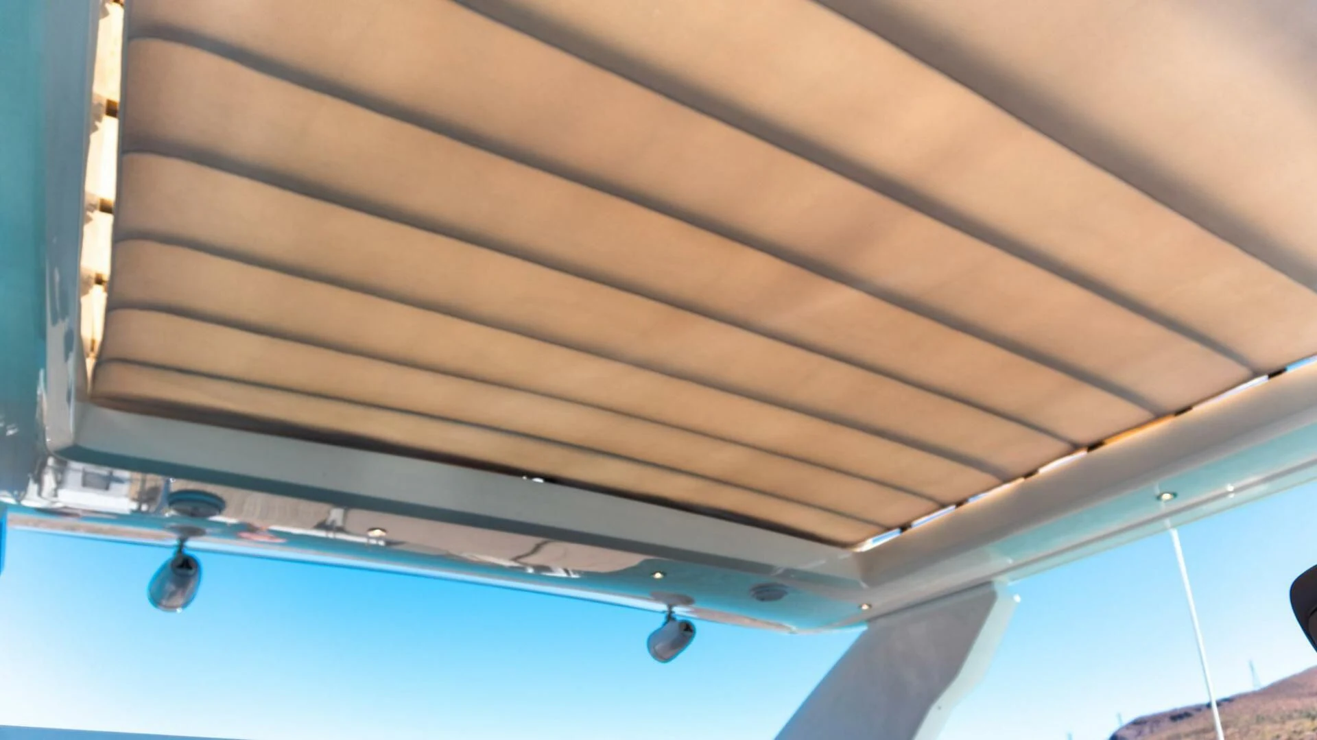 a ceiling with a light aboard MOIRA CINCO Yacht for Sale