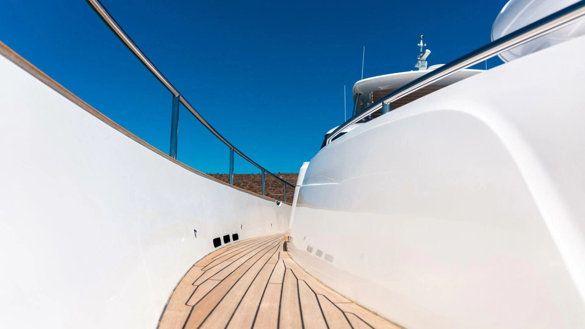 a large white ship aboard MOIRA CINCO Yacht for Sale