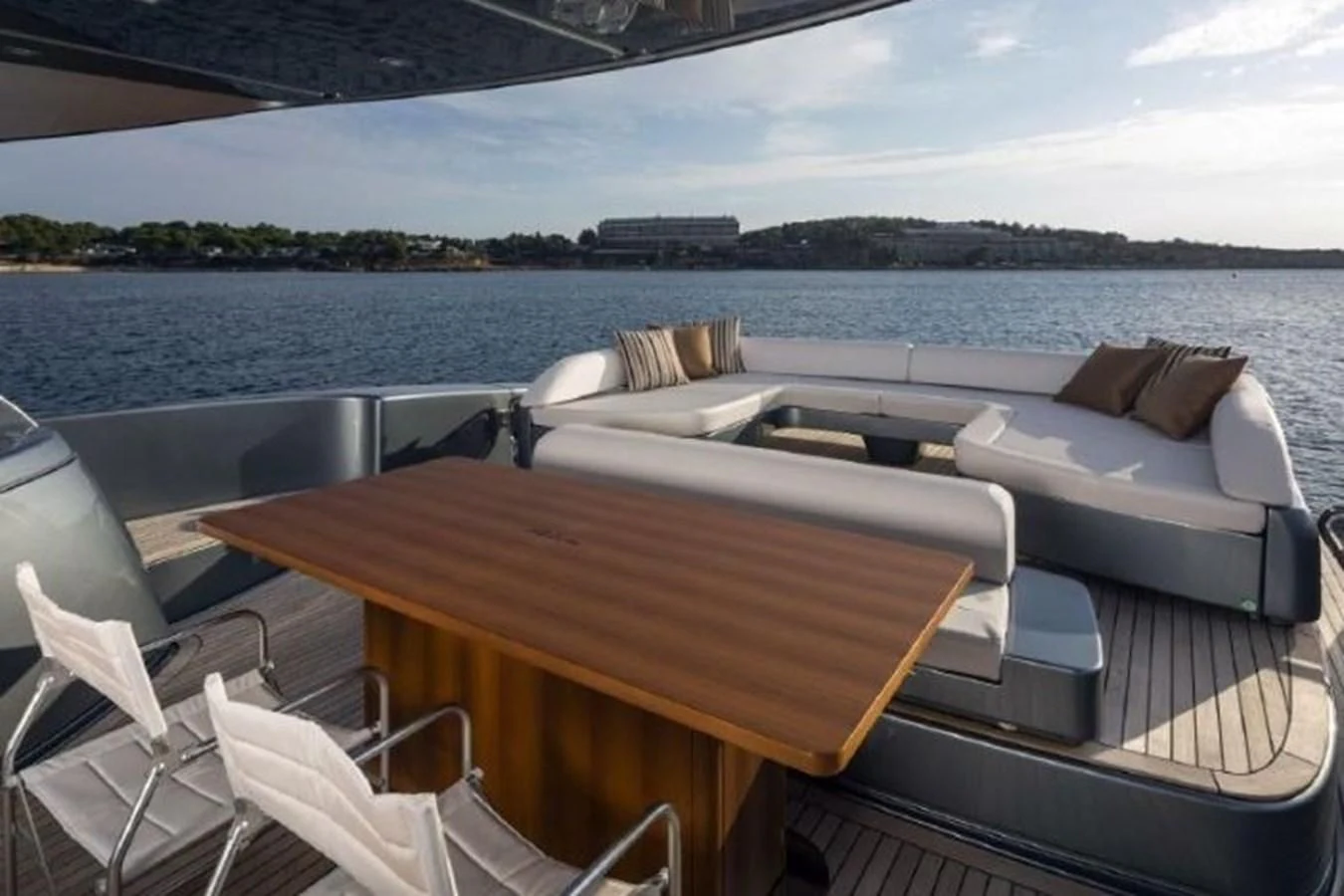 a table on a boat aboard MOIRA CINCO Yacht for Sale