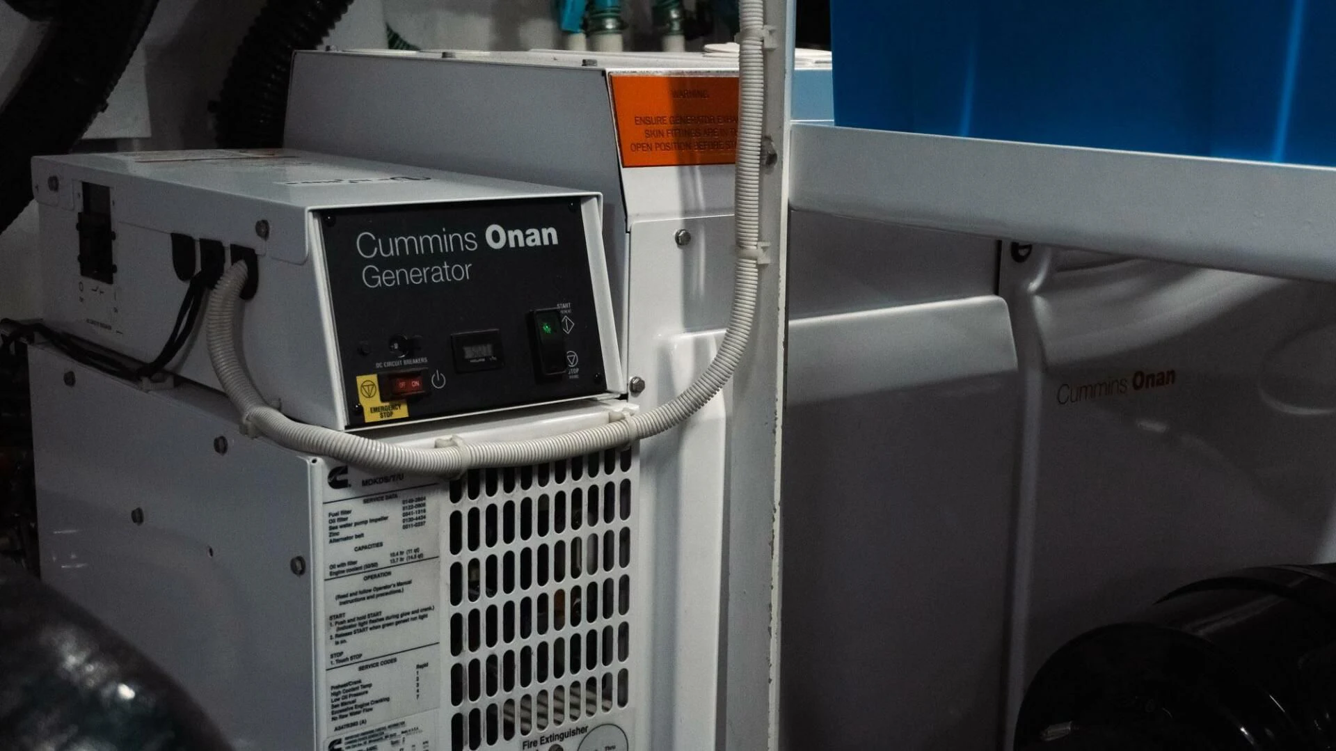 a machine with a label aboard MOIRA CINCO Yacht for Sale