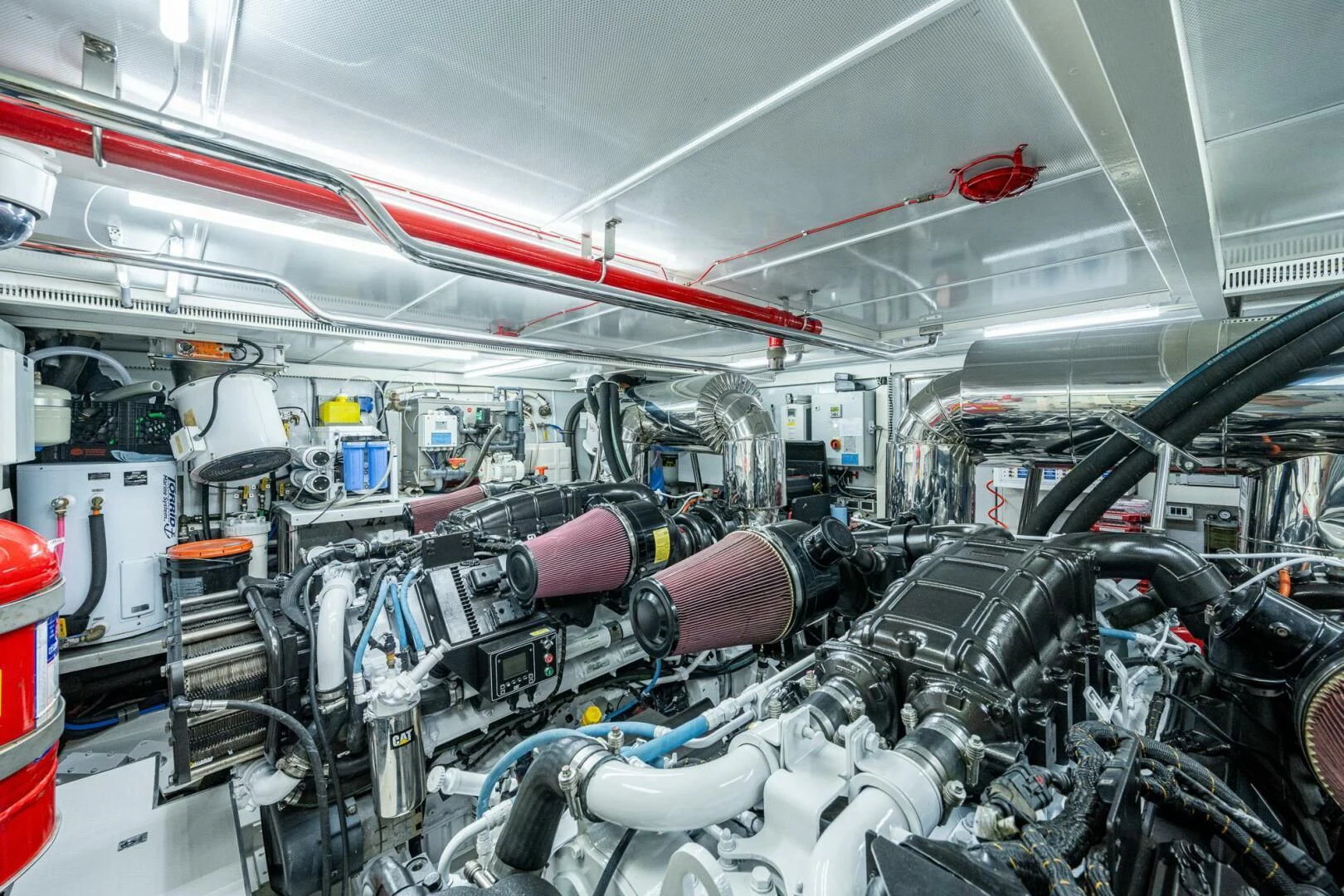 a large room full of electrical equipment aboard MOIRA CINCO Yacht for Sale