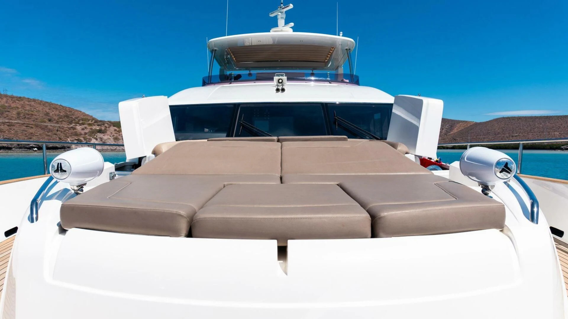 a white boat with a white roof aboard MOIRA CINCO Yacht for Sale
