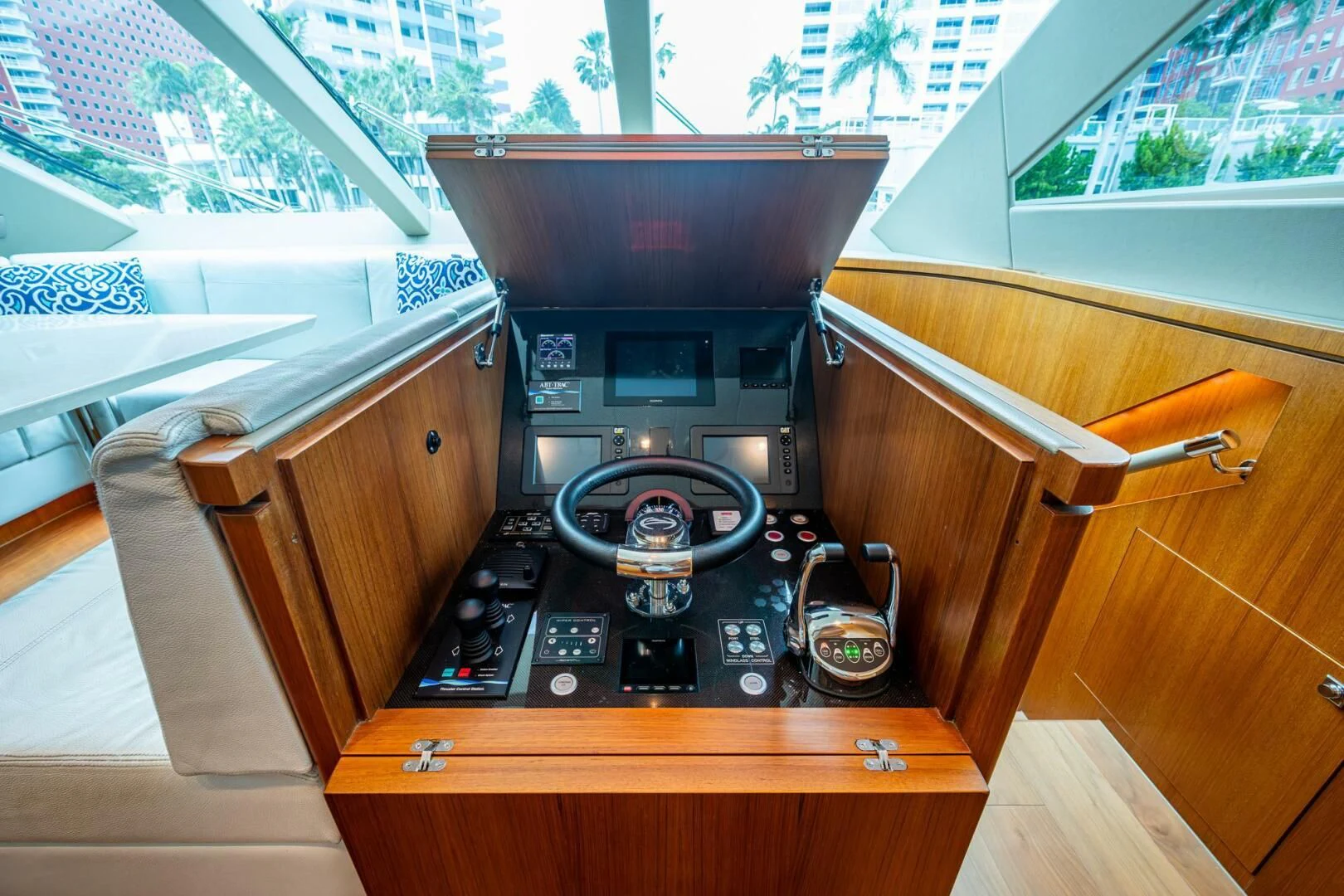 a stove top oven in a kitchen aboard MOIRA CINCO Yacht for Sale