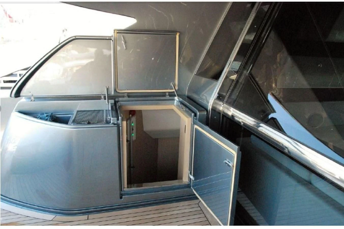 a couple of metal rectangular objects on a metal surface aboard MOIRA CINCO Yacht for Sale