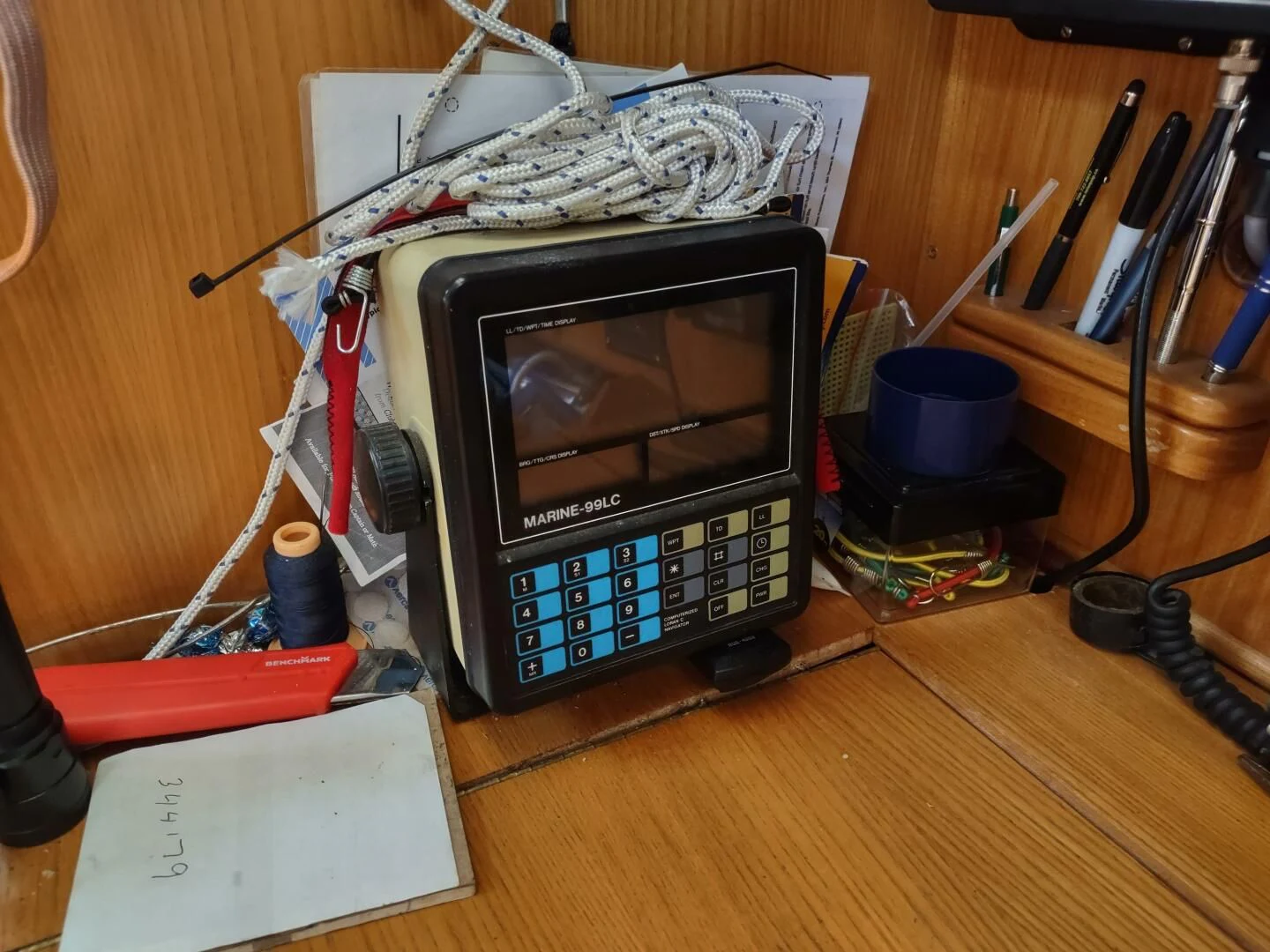 a computer on a desk aboard ILLUSION XI Yacht for Sale