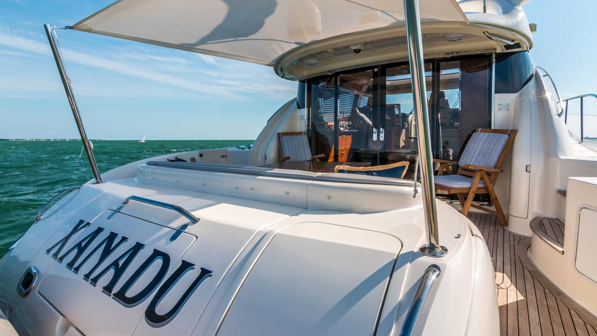 a boat on the water aboard XANADU Yacht for Sale