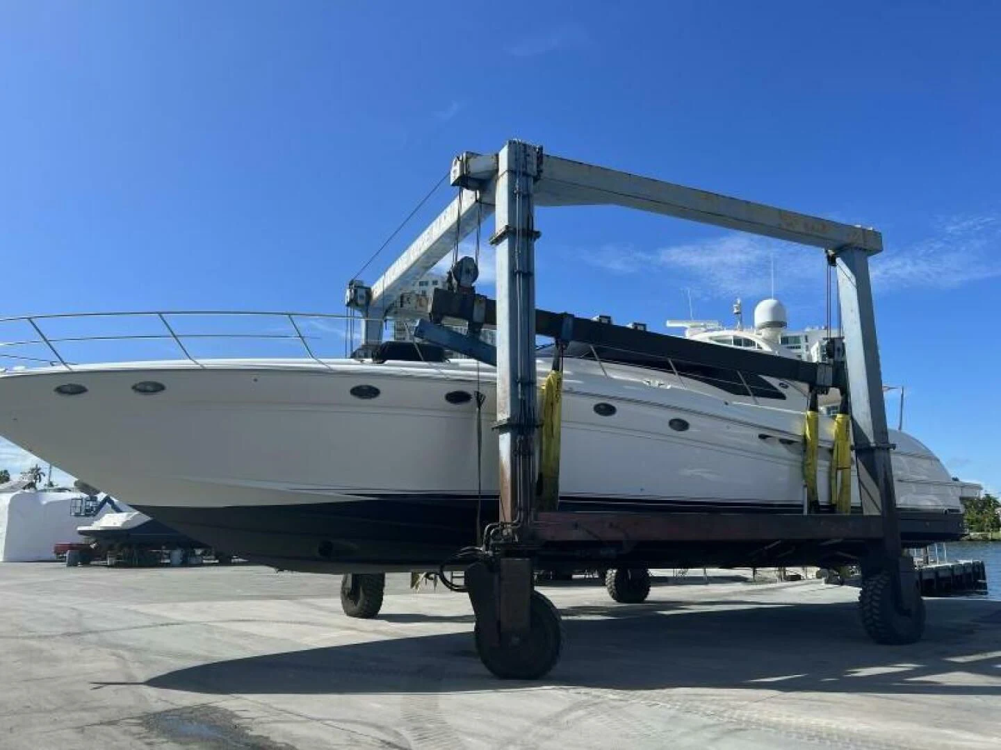 a boat on a trailer aboard XANADU Yacht for Sale